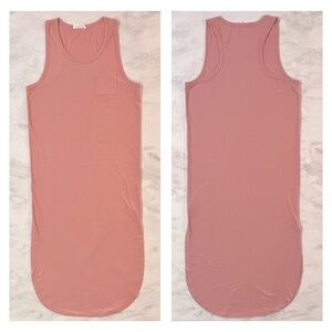 LIKE NEW Double Zero Dusty Rose Racer Back Tank Dress Size Large